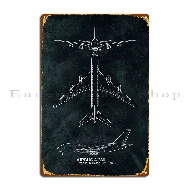 Airbus A 380 Metal Sign Create Wall Cave Cinema Retro Cinema Tin Sign Poster