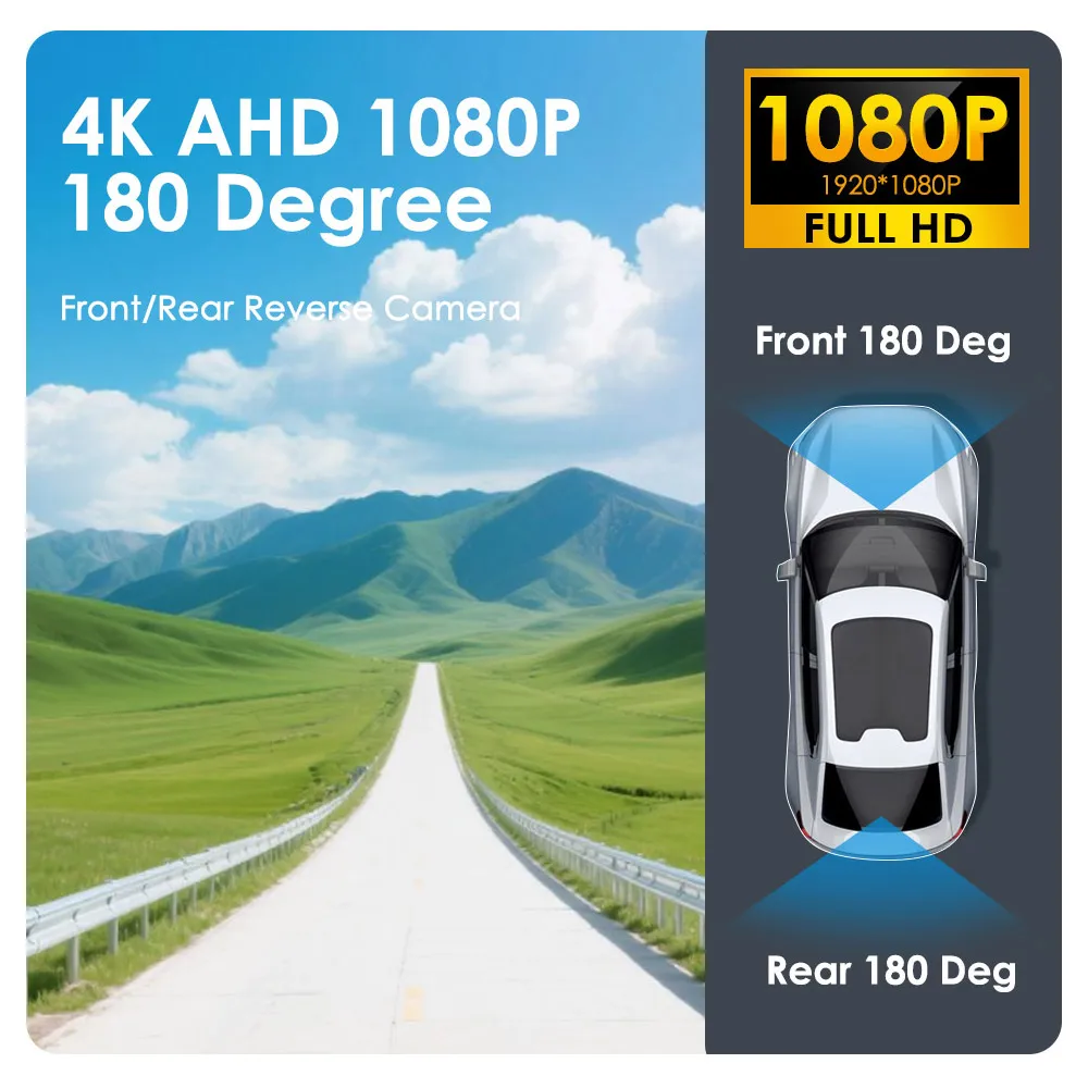 180 Degree Fisheye AHD 1080P 720P CVBS NTSC Car Reverse Backup Camera 5IN1 Blue Lens Night Vision Waterproof Vehicle Front Rear