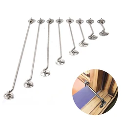 3/4/6/8/10/12/14/16inch Cabin Hook with 4 Screws Stainless Steel Window Hook Silver Household Hardware Accessories