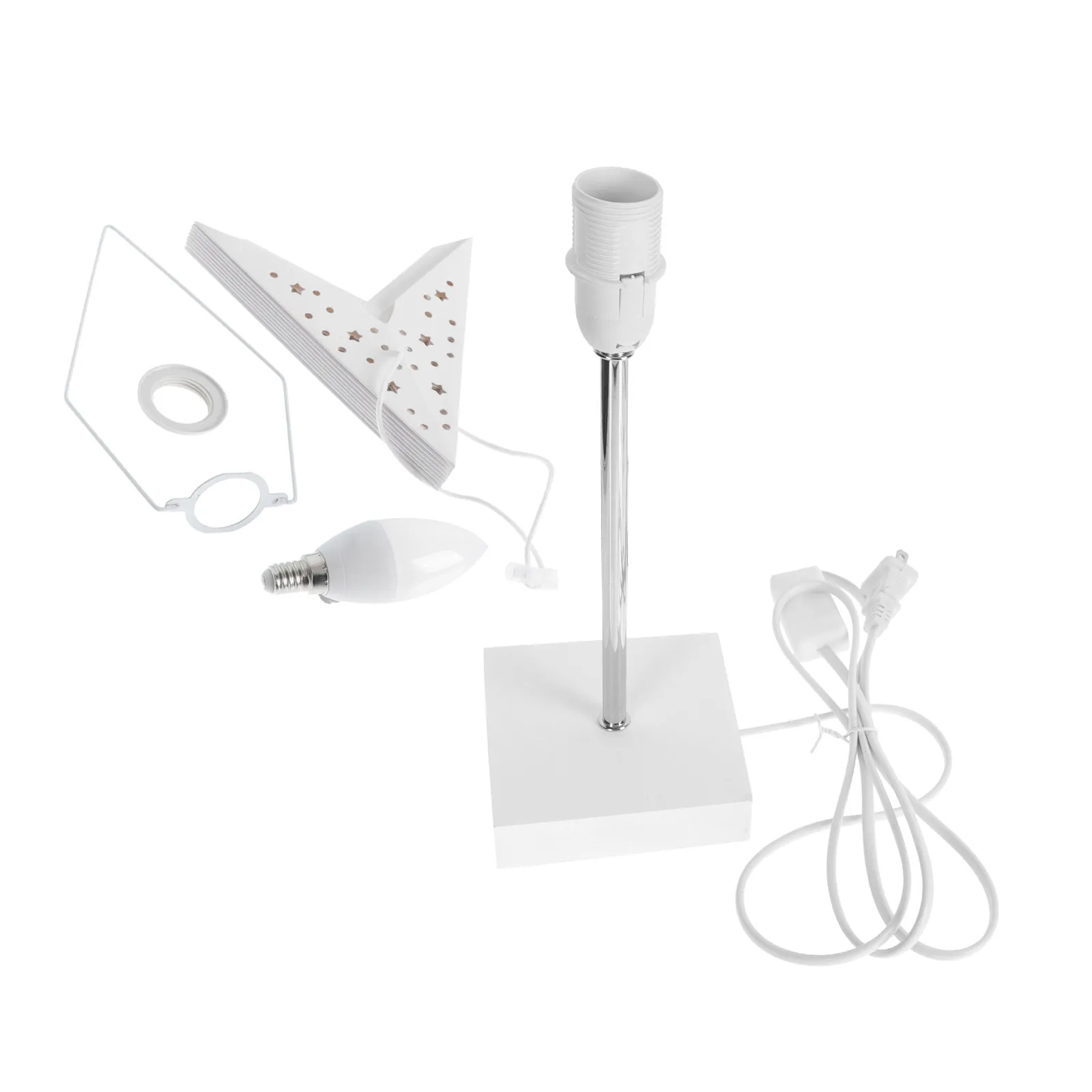 

1Pcs Christmas Star Table Lamp Creative Paper Decorative Light Indoor Night Lamp Festival Party Home Atmosphere Xmas Light Gift