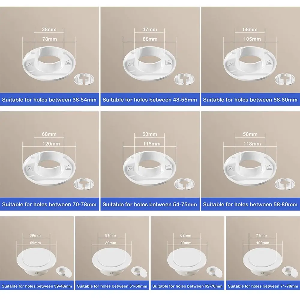 New Plastic Air Conditioning Pipes Cover Split Type White Hole Cover Plug Pipe Plug Cable Entry