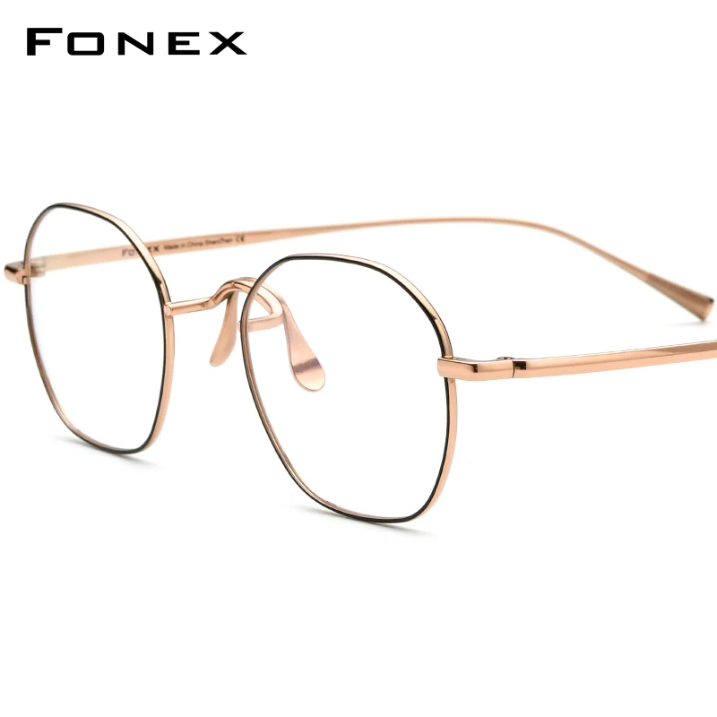 

FONEX Titanium Glasses Frame Men Vintage Small Square Eyeglasses Women Retro Eyewear F85731