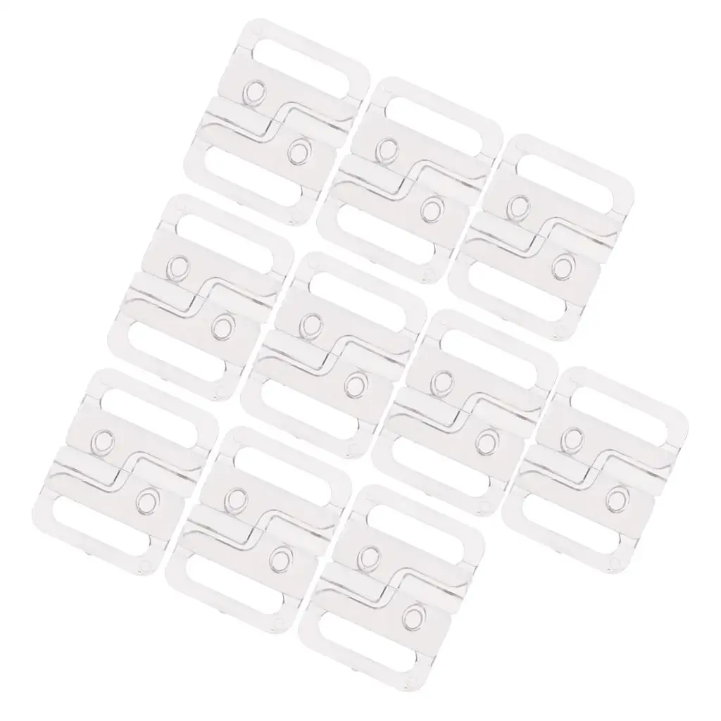 10 Pairs Plastic Bikini Clips Snap Hooks Bra Strap Swimwear Clasp Lingerie 14mm