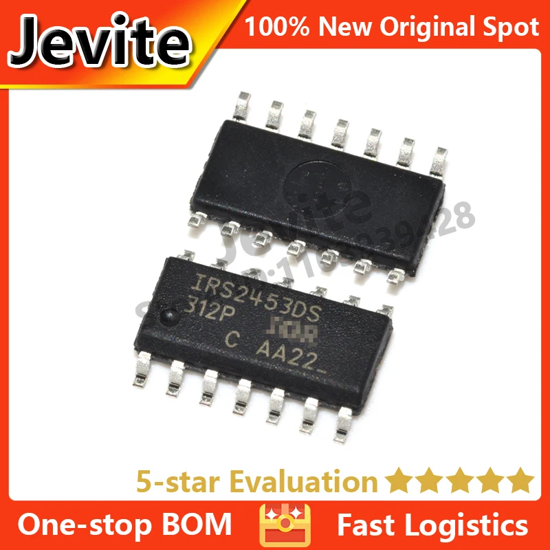 

Jevite 100% New Original electronics Controller IC IRS2453DSTRPBF 600V 260mA SOIC-14 full-bridge gate driver