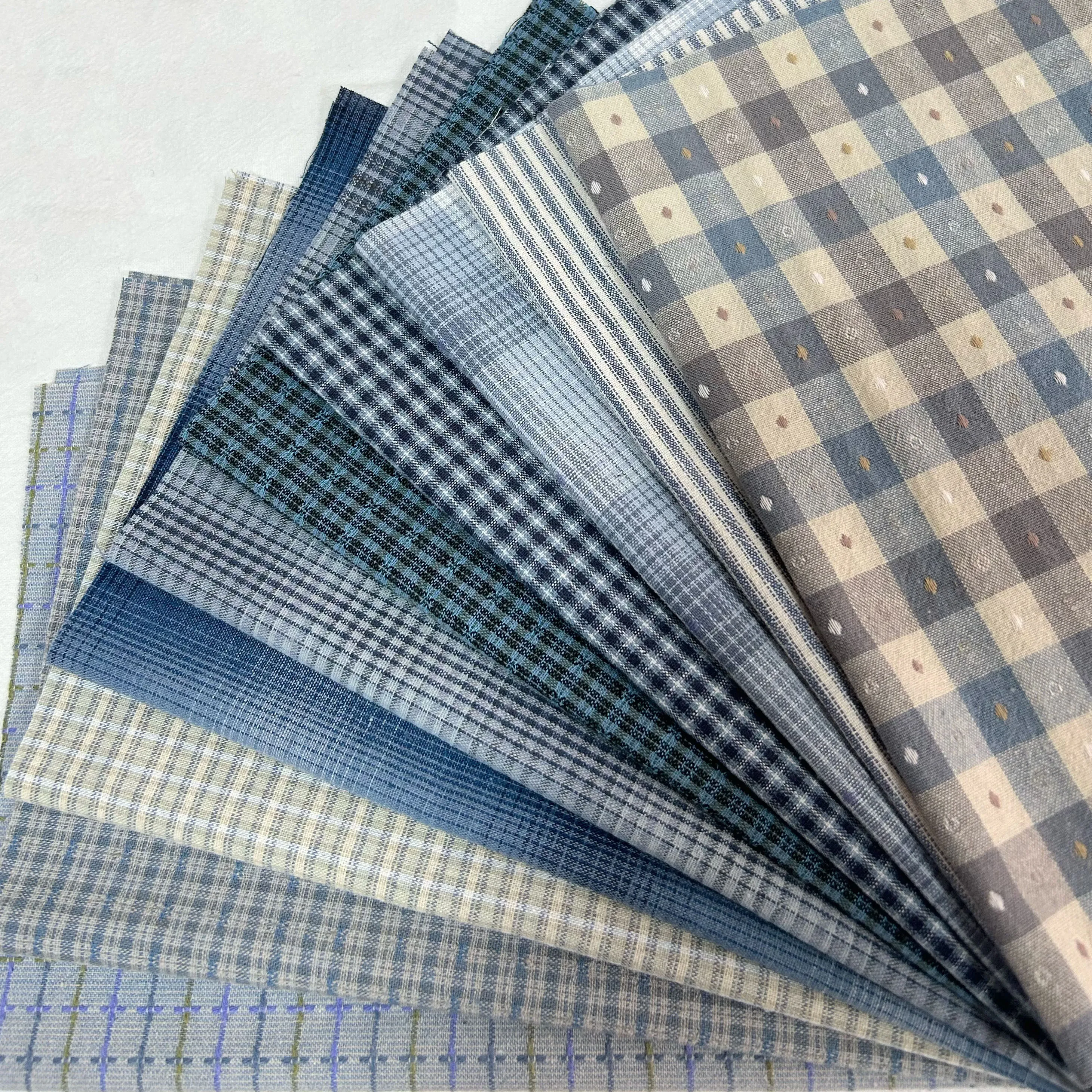 

Japanese Yarn-Dyed Pure Cotton Fabric, 10 Pieces, 24x33cm, Patchwork, Handbags, Dolls, Quilting, Handicrafts, Sewing Fabric