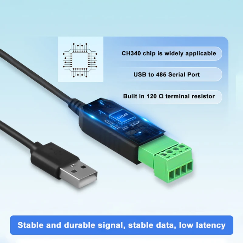 1PCS Industrial USB to RS485 Serial Port Converter Communication Module CH340 PLC Serial Port IO Module RS-485 Connector