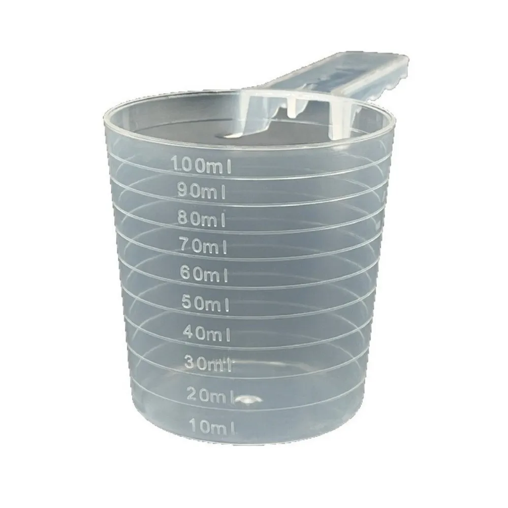Portable 100ml Pet Food Measuring Spoon Plastic Transparent Measuring Cups Long Handle Durable Feeding Dog Shovel