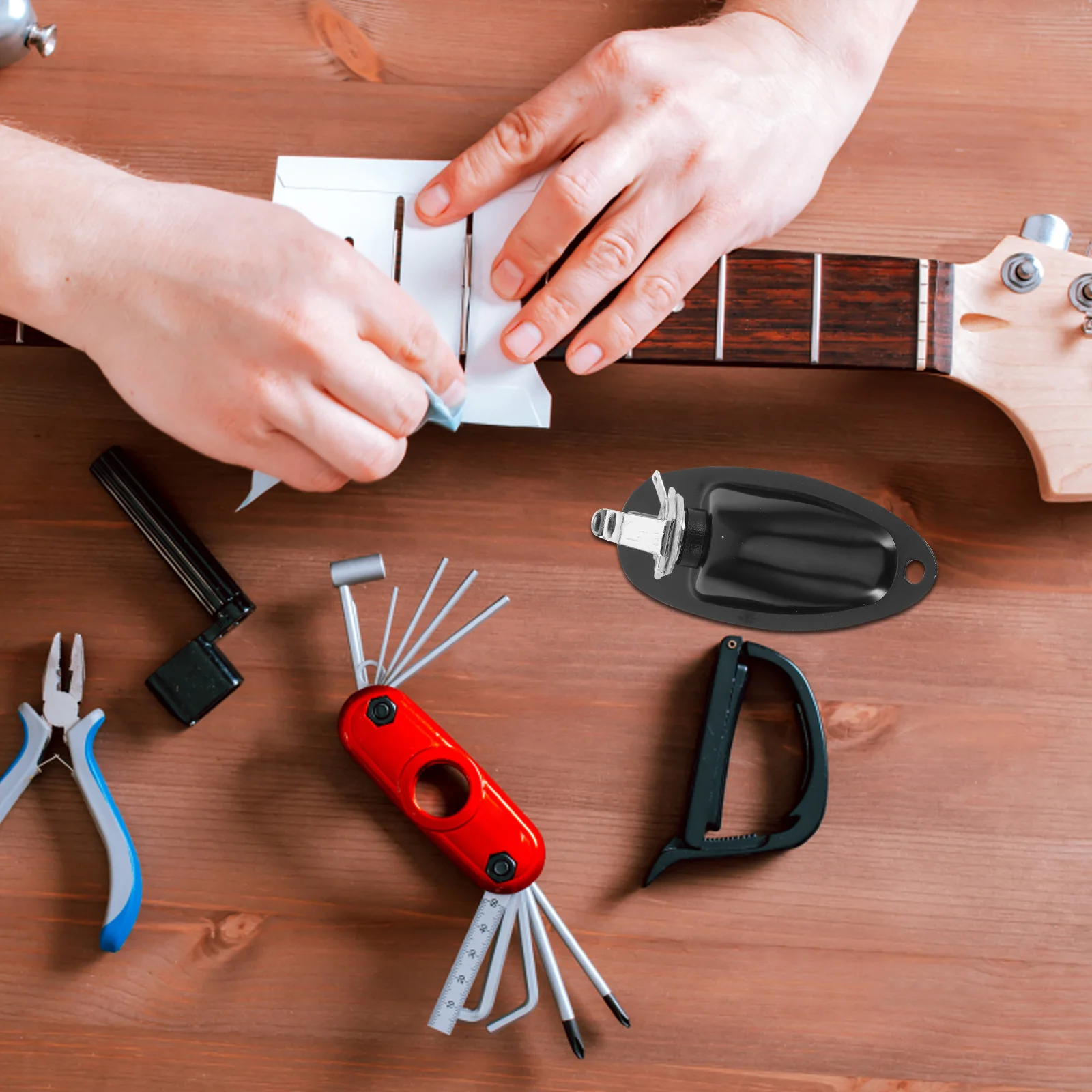 

3 Pcs Electric Guitar Socket Jack Bass Barrel Durable Cordless Plug Boat Base Plate Parts