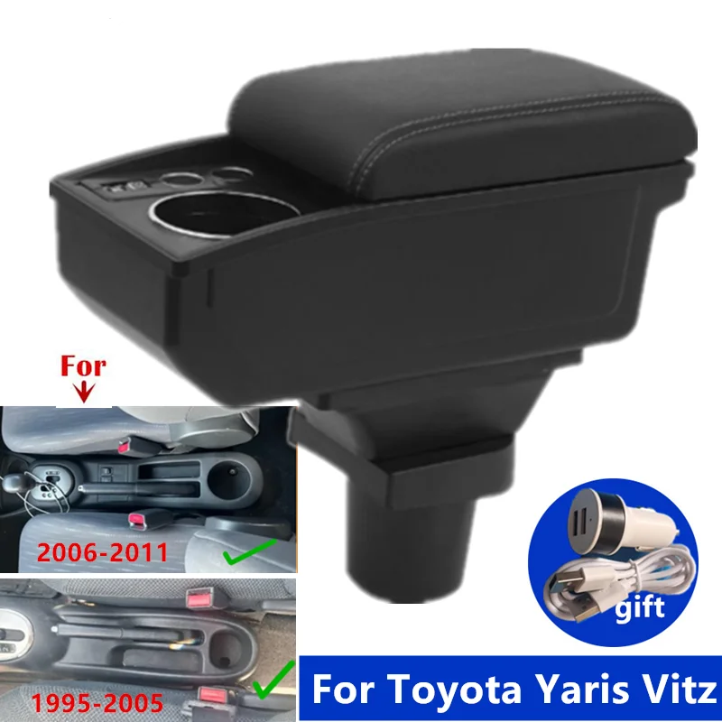 Para Toyota Yaris Vitz 5dr Hatchback 1998-2011 2005 2006 2007 2008 2009 2010 caja de reposabrazos de coche accesorios de reequipamiento dedicados para coche