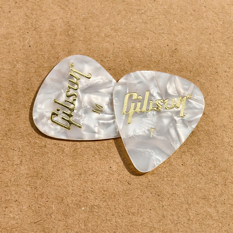 Gibson Guitar Picks APRW12-74 White Pearl Picks for Acoustic Guitar, Electric Guitar, Bass, etc., Guitar Accessories, Made in US