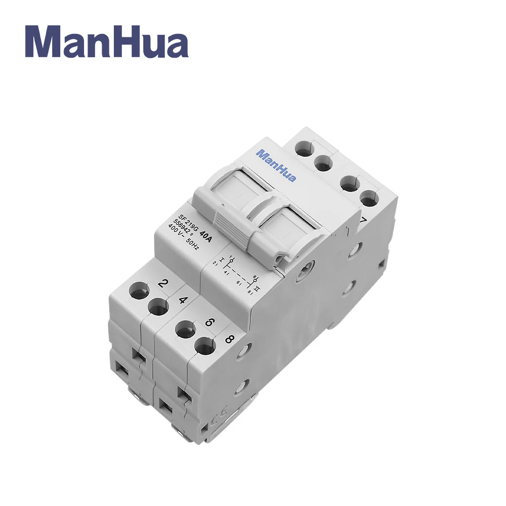 ManHua SF 219G  Transfer Switch 40A 3Positions  I-0-II Din Rail Modular Changeover Switch