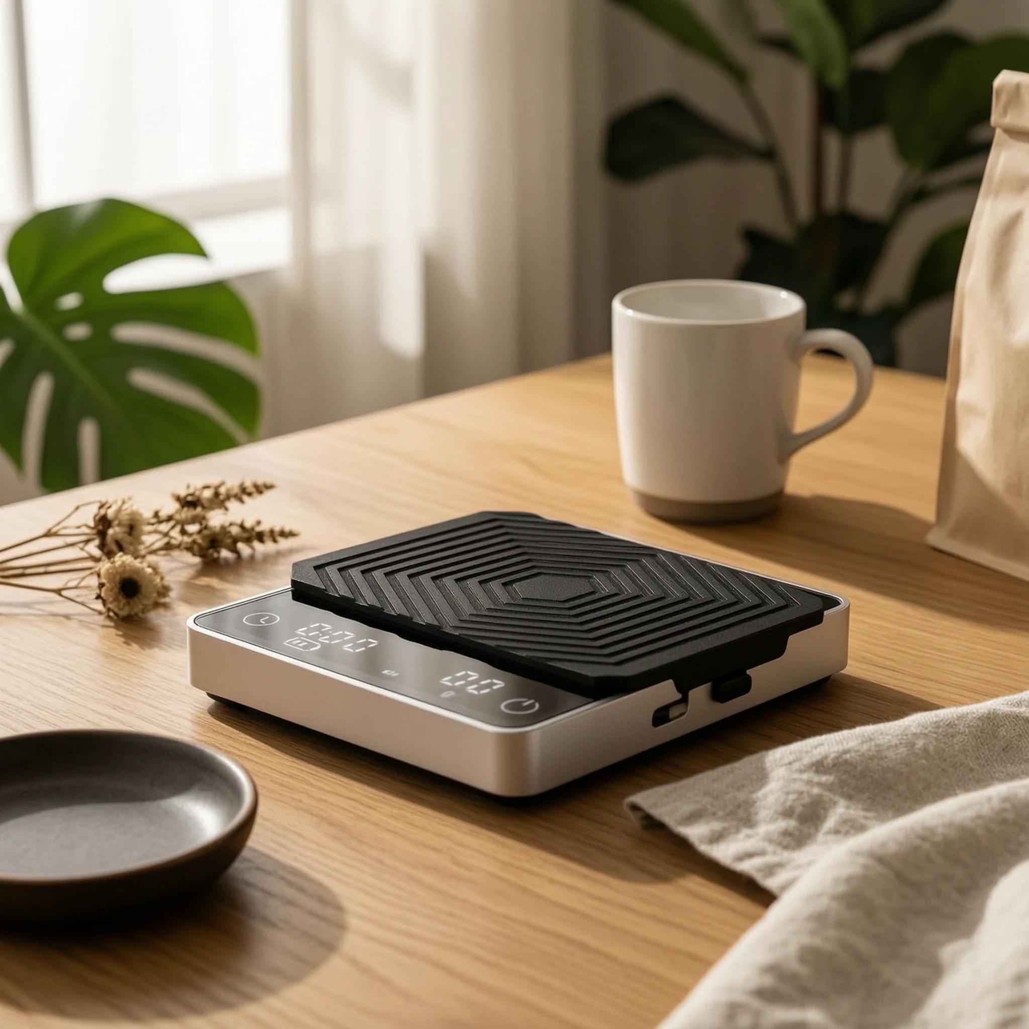 Coffee Scale with Calibration Weight Compact Digital Coffee Scale Small Portable for Baristas, Pour-over, Travel