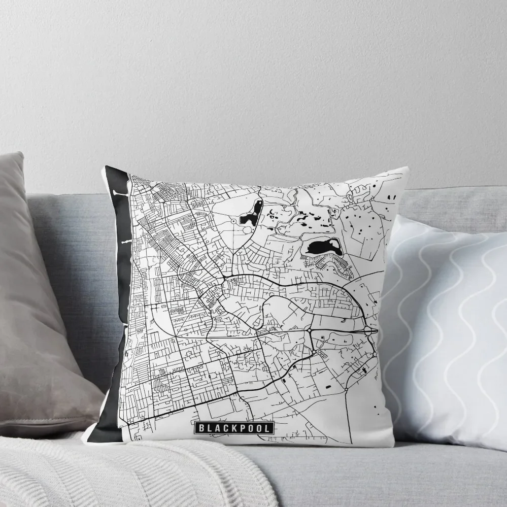 

Blackpool, England Street Map Throw Pillow Christmas Pillow Decorative Cushions For Luxury Sofa Plaid Sofa pillow