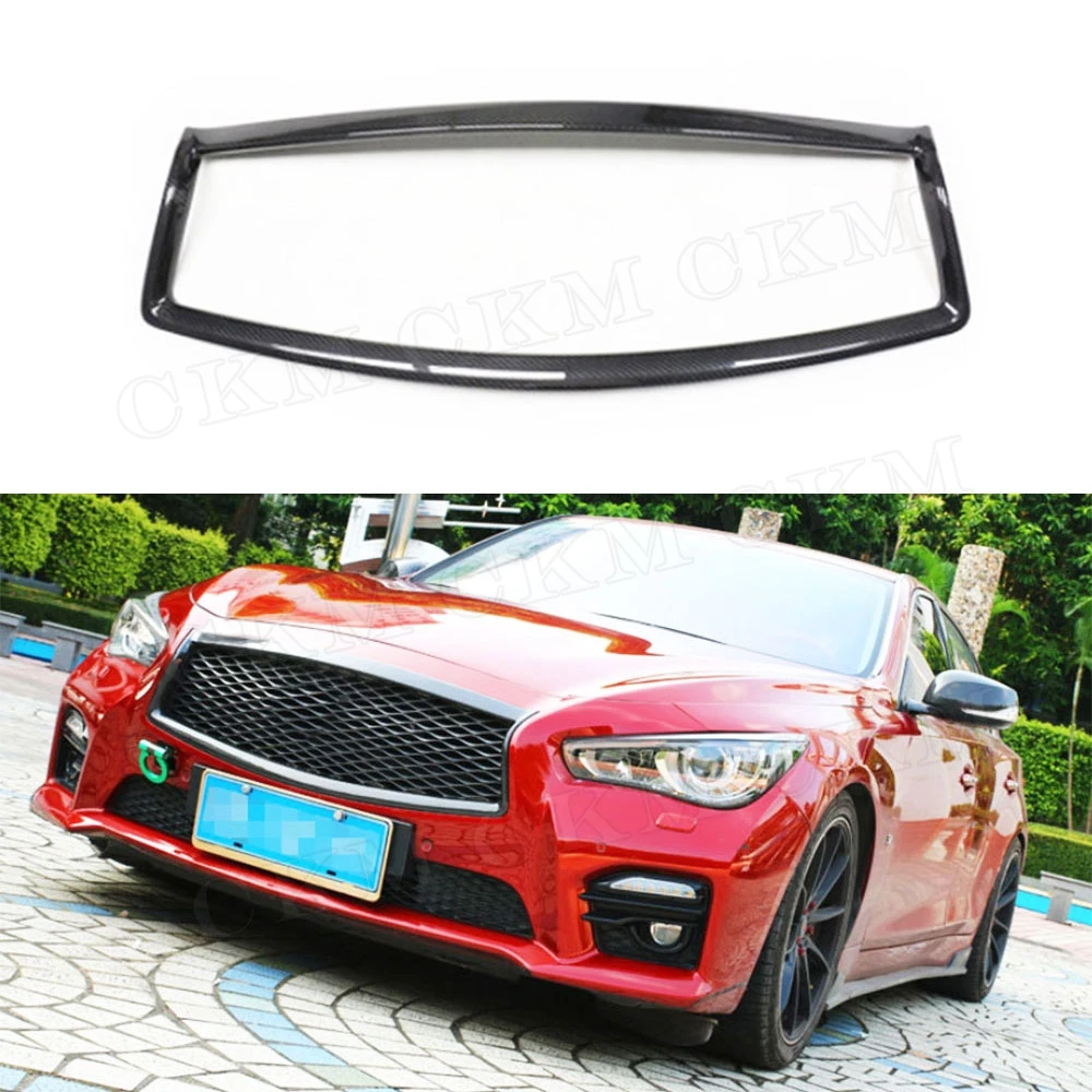 

Carbon Fiber Front Head Bumper Racing Grill Frame Car Styling Bodykits Accessories For Infiniti Q50 Sedan 2014-2020