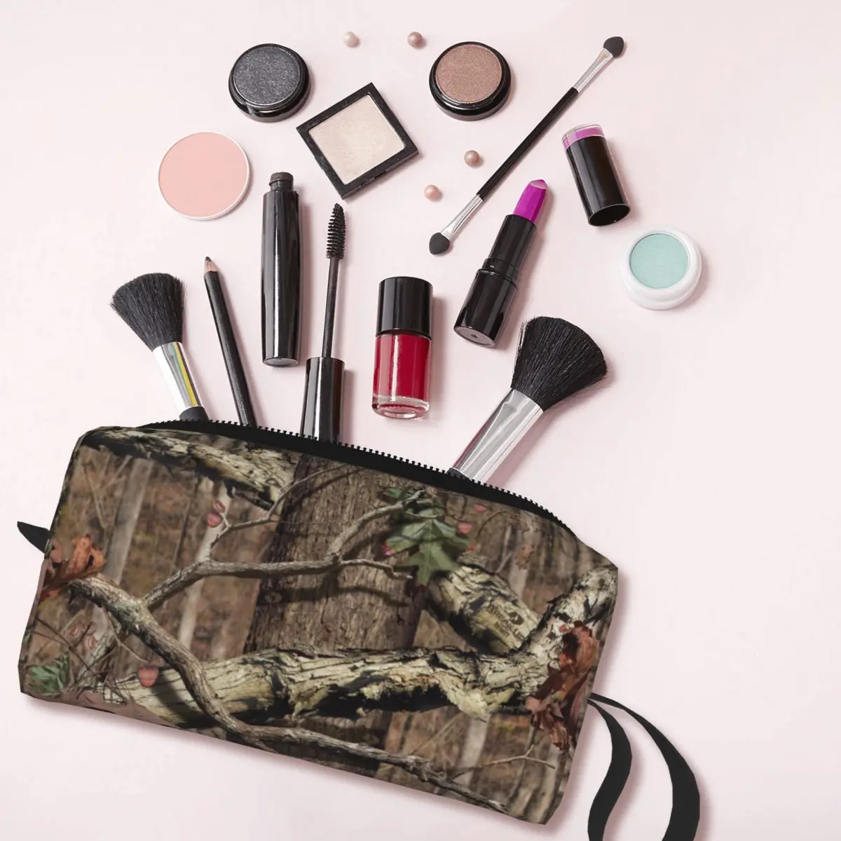 Real Árvore Camuflagem Bolsa Cosmética para Mulheres, Padrão Camo, Kawaii, Grande Capacidade, Estojo de Maquiagem, Sacos de Higiene Pessoal