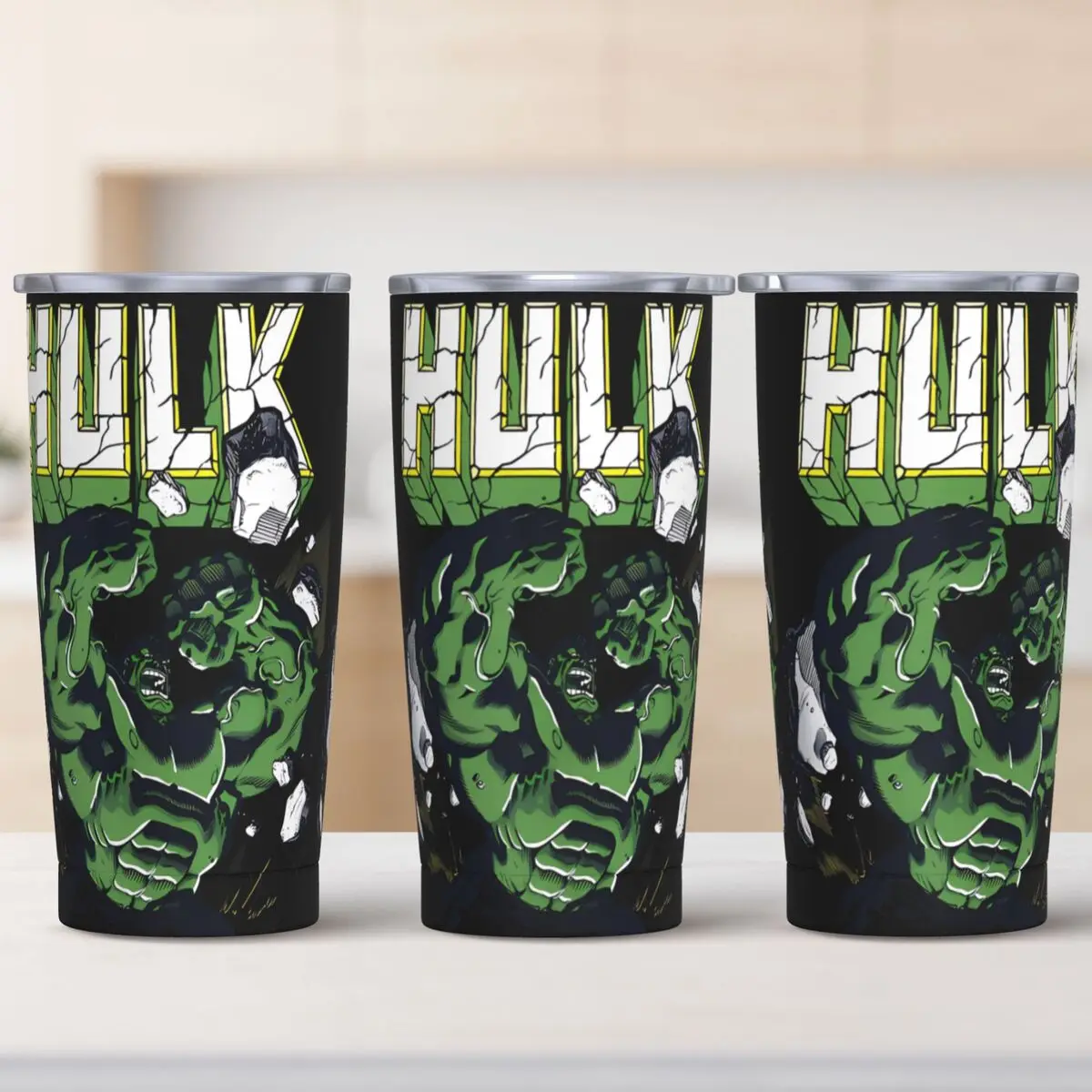 

Стакан из нержавеющей стали с комиксами, Халк, кружки, чашка с соломинкой, бутылка для воды для холодных напитков, герметичная большая кофейная кружка