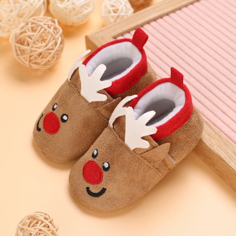 

Рождественская теплая обувь, детские первые ходунки для малышей, зимняя обувь для маленьких мальчиков и девочек, рождественская обувь для косплея, милая детская обувь с героями мультфильмов с животными