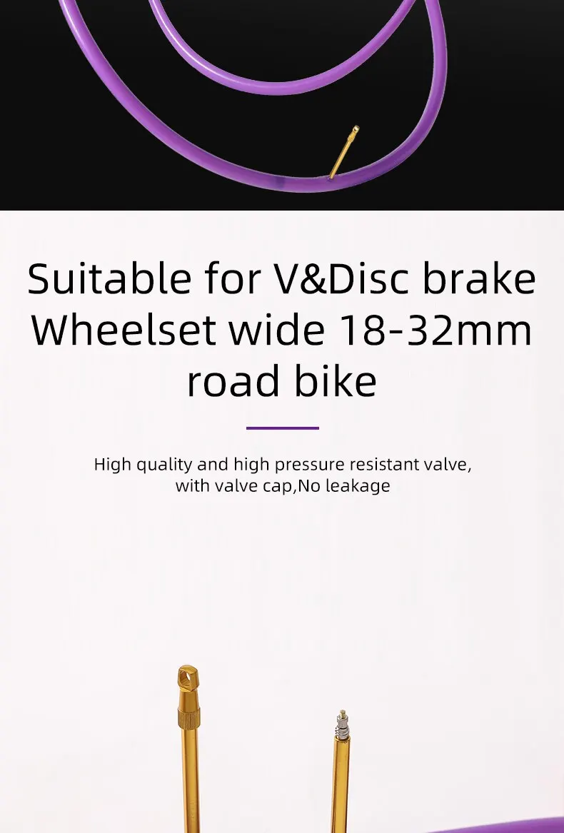 OFFBONDAGE Aluminiumventil, ultraleichter Fahrradschlauch, 700C, Rennrad, TPU-Reifen, 60 80 mm Länge, französisches Ventil, superleichter Schlauch – Detail 5