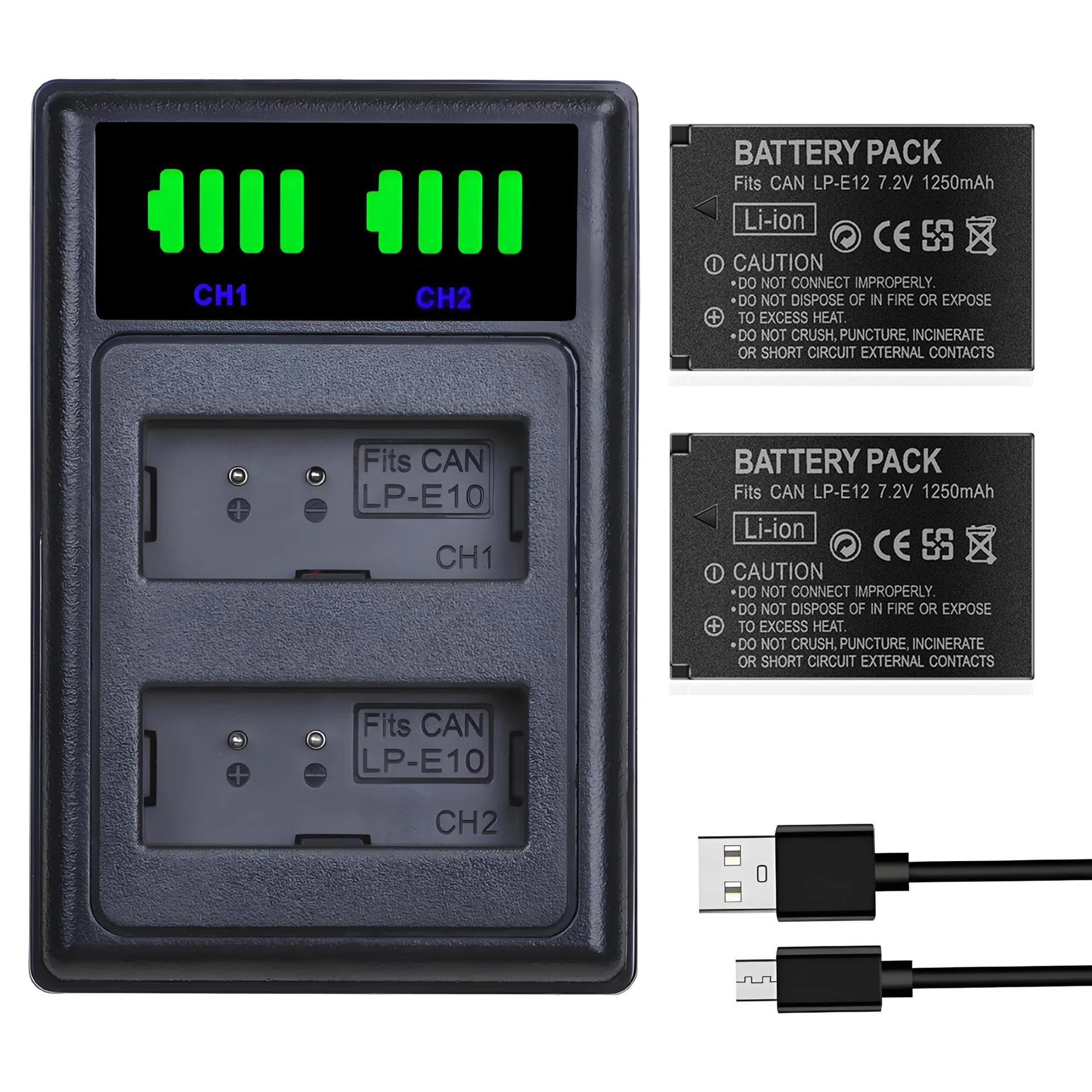 LP-E12 LPE12 LP E12 Camera Battery Bateria Batterie AKKU + LCD USB Charger For Canon M 100D Kiss X7 Rebel SL1 EOS M10 DSLR