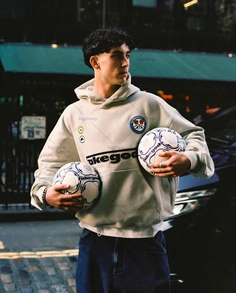 Harajuku Retro wzór w litery modna luźna bluza z kapturem męska główna moda uliczna odzież Casual bluza obszerna damska