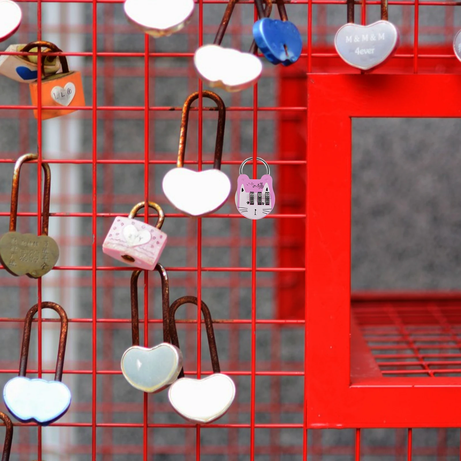 

4pcs Cartoon Table Cabinet Lock Mini Stainless Steel Padlock Waterproof Wear-Resistant Resettable Combination Lock for Mailbox