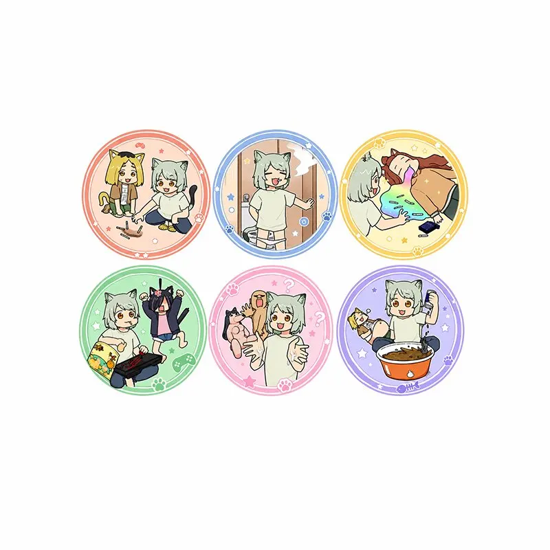 Chainsmoker Cat Pins Yani Neko Satou Yaniko Badge Anime Cosplay Cartoon Itabag Bedge Button Brooch DADGE Otaku Christmas Gift