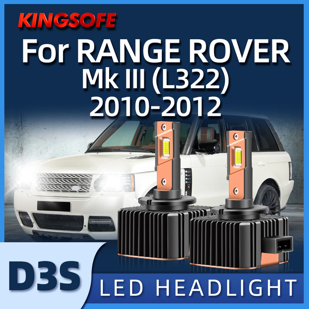 KINGSOFE 6000K D3S Led Lamp Auto Headlight High Power to HID Plug and Play 120W For RANGE ROVER Mk III (L322) 2010 2011 2012