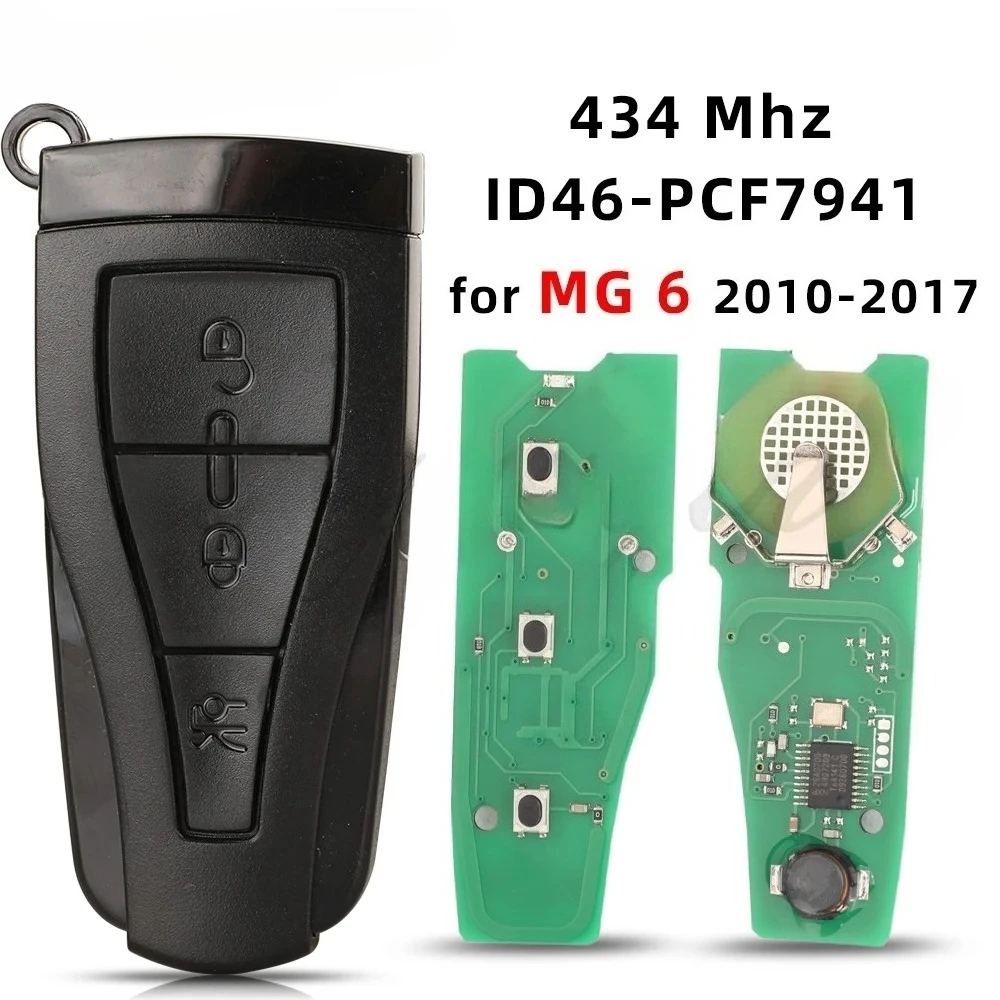 

Smart Remote Car Key Fob 434MHZ ID46 pcf7941 Chip for MG MG550 MG 6 Keyless Go 3 Buttons Control Replacement