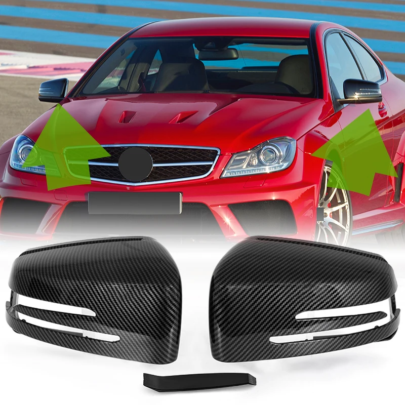Rhyming Rearview Mirror Cap Wing Side Mirror Cover Housing Fit For Mercedes Benz W204 C207 W212 W221 C218 Car Accessories