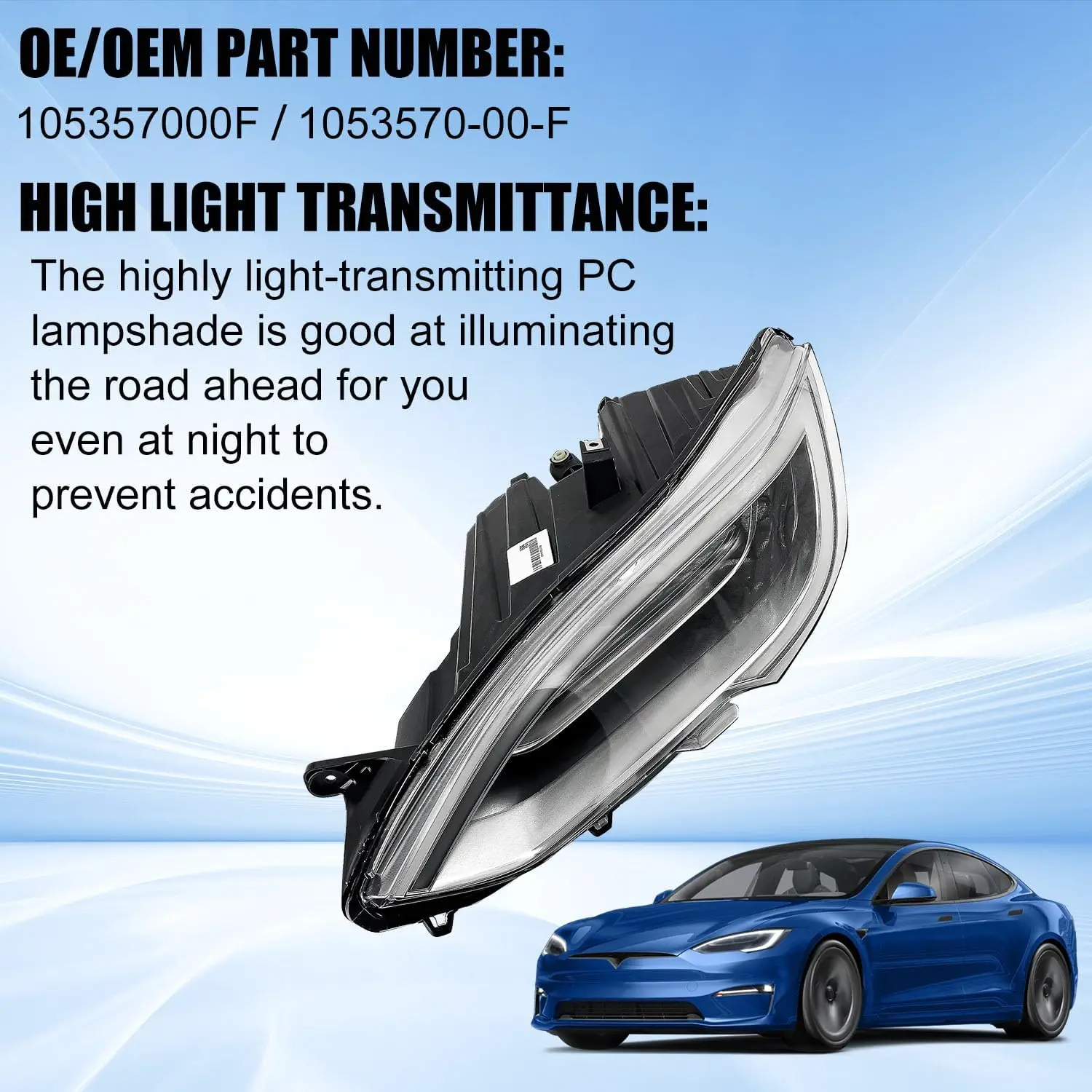 105357000F For Tesla Model 3 Y Car LED Left Headlights Front Head Light Plug & Play Upgrade Auto Accessory  1053570 00 F