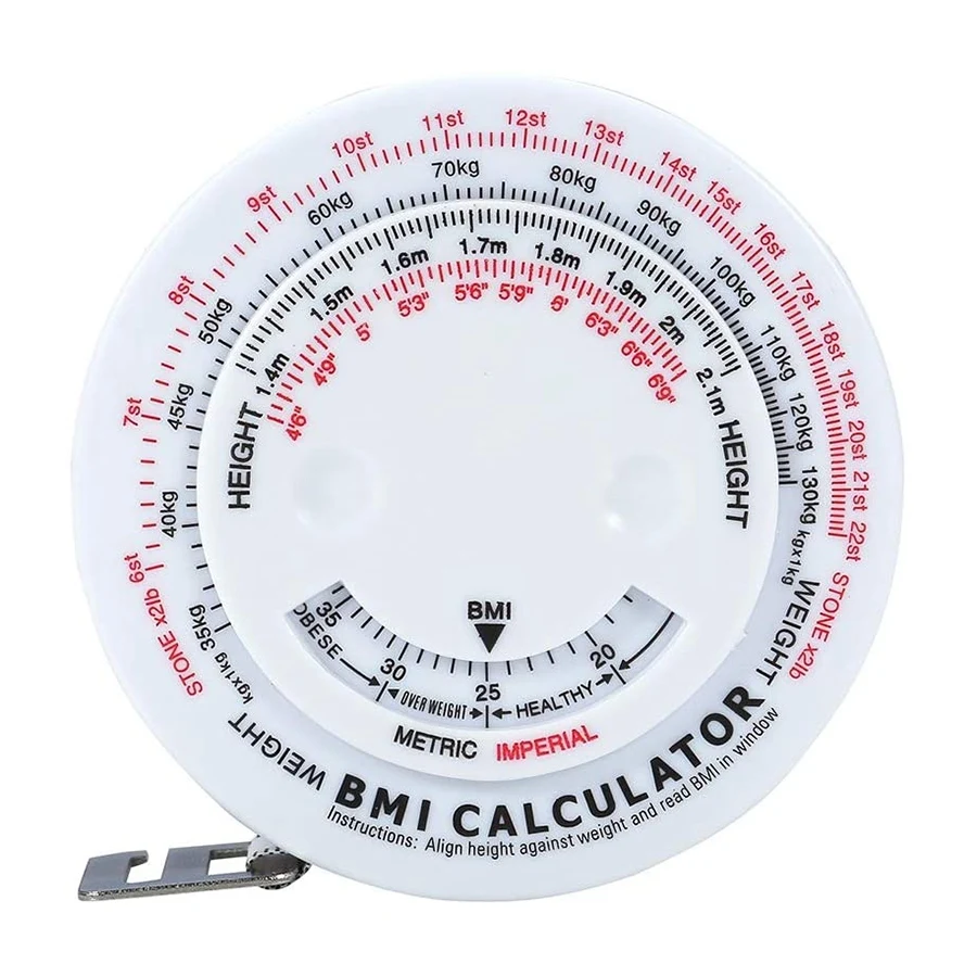 Body Waist Measure Tape Round BMI Tester for Body Measurements Weight Loss Maintain a Healthy Body Shape 1.5M Long