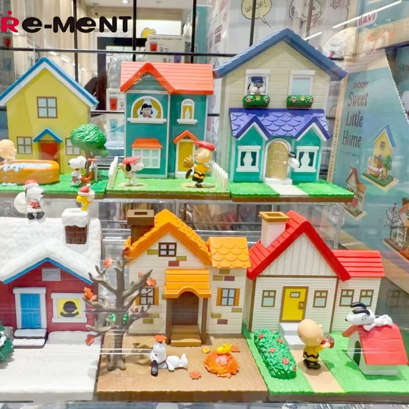 Re-Ment Peanuts Snoopy Sweet Little Home Miniature House Blind Box Set Collectible Cartoon Figure Desktop Decor For Anime Fans