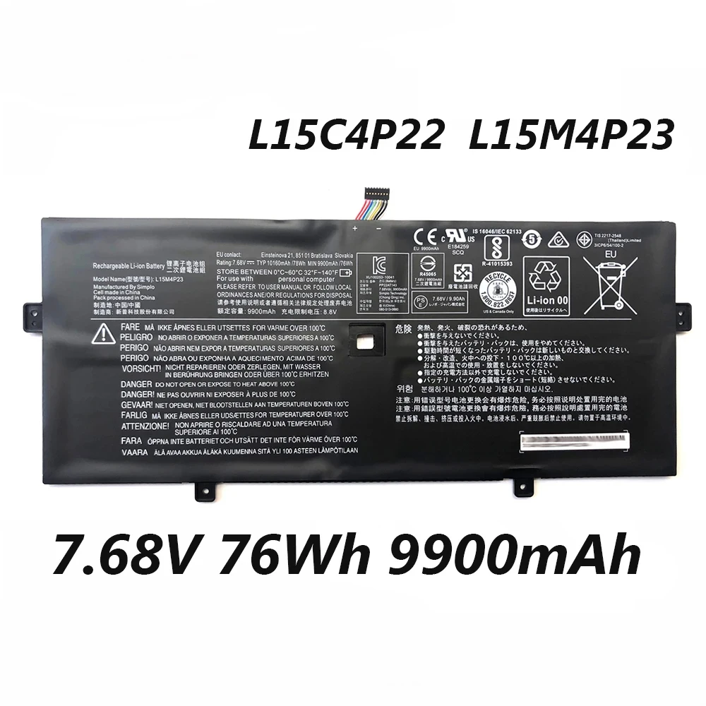 L15C4P22 L15M4P23 L15M4P21 7.68V 76Wh Laptop Battery For Lenovo Yoga 910-13IKB 910-13IKB-80VG 13IKB-80VF Yoga 5 Pro(512G)