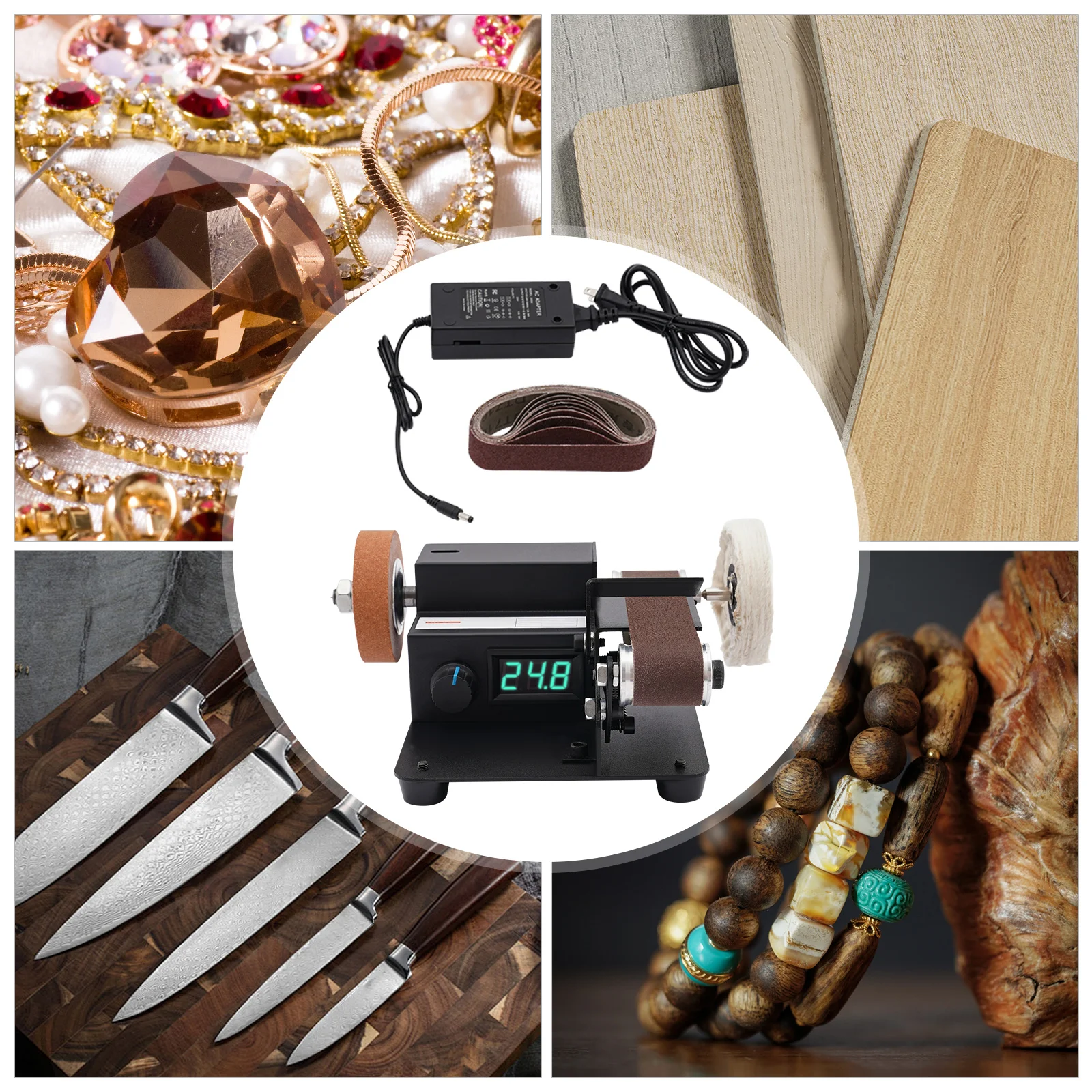 Mini Belt Sander, Infinitely Adjustable Speed Mini Belt Sander, Desktop Belt Sander