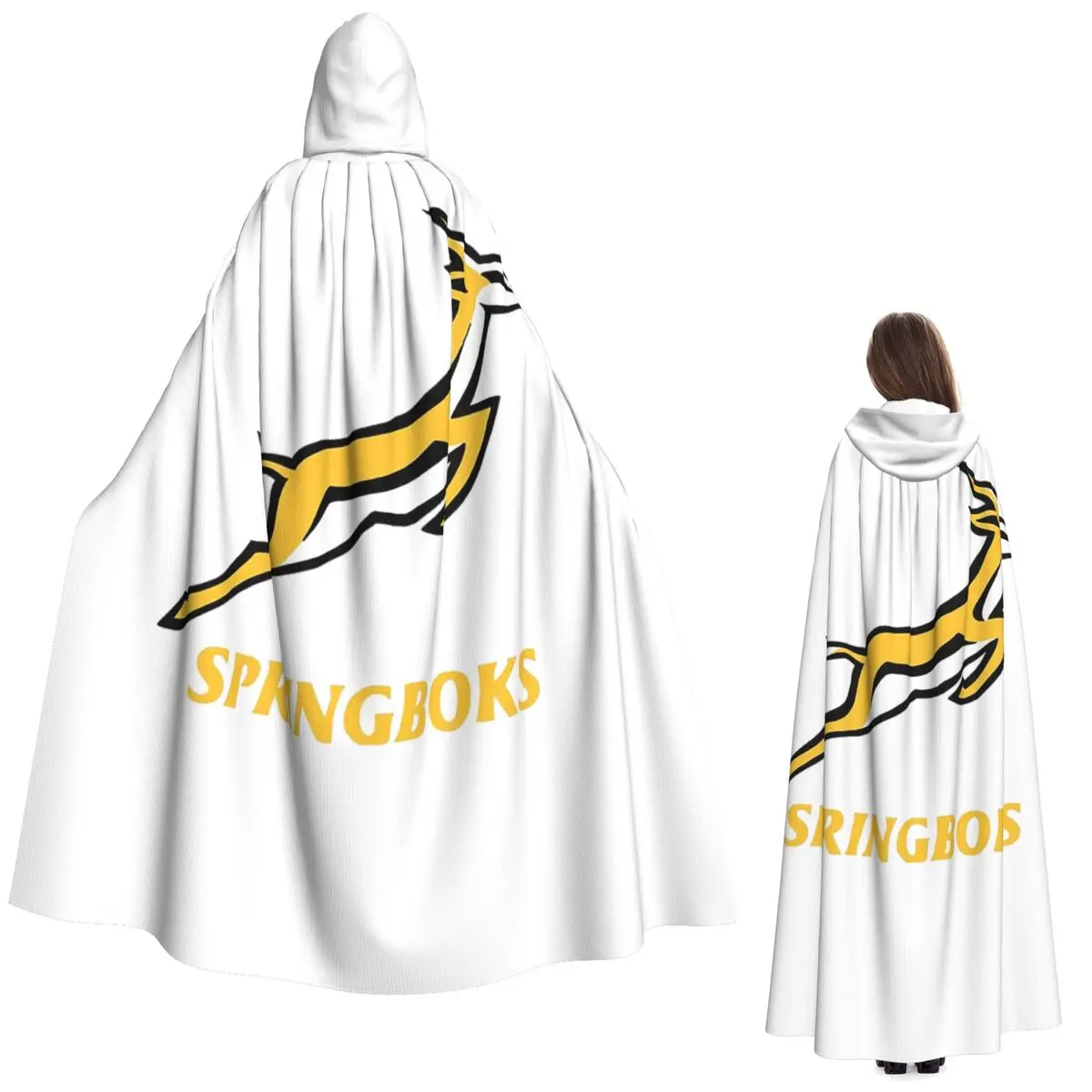 

Springbok Long Hooded Cloak Witch Medieval Costume Cosplay Cape HalloweenParty Adult Unisex