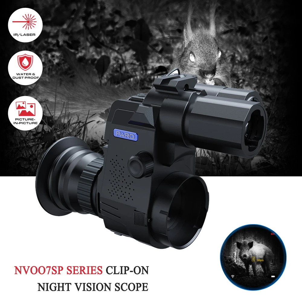 

PARD NV007SP-LRF Clip On Night Vision Scope Attachment Monocular Digital Optics 350m IR For Hunting Camera 850nm/940nm