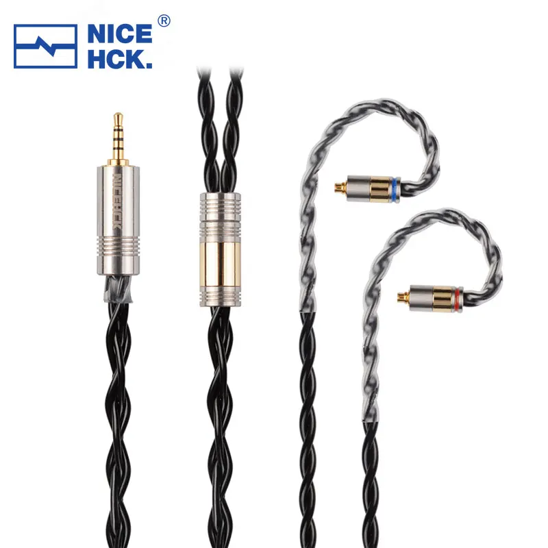 NiceHCK BlackCat HIFI Earphone Upgrade Cable Wire Zinc Copper Alloy 3.5/2.5/4.4mm MMCX/0.78mm/QDC/N5005 2Pin for M5 IE200