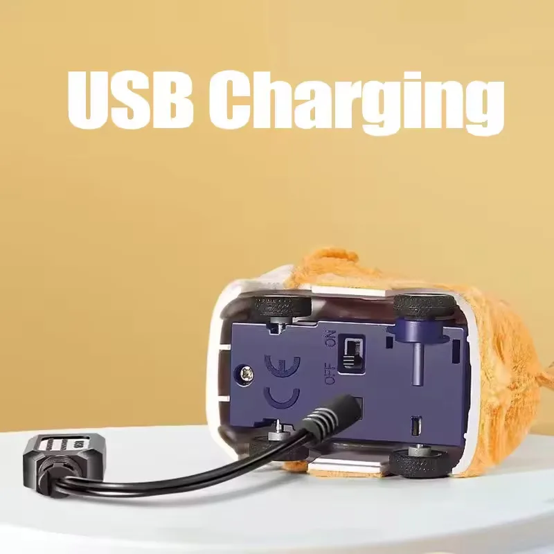 Capybara 3D dessin animé enfants RC voiture Mini montre jouets USB charge peluche lapin course jouets mignon animal de compagnie voiture pour enfant jeu interactif