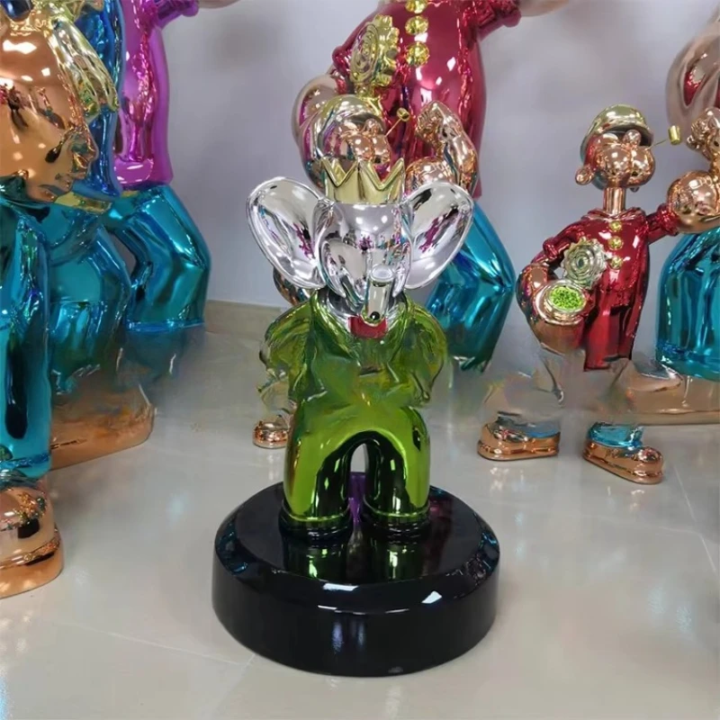 

Custom Duck Olive Cane Male Alec Monopoly with Coin Elephant Monopoly Guy Fiberglass Rich Money Bag Sculpture