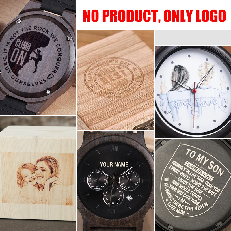 

Personalized Service Fee Engraved Carved Laser LOGO Brand Name For Wood Bamboo Watches Wooden Box Customized Fee Unique Gifts