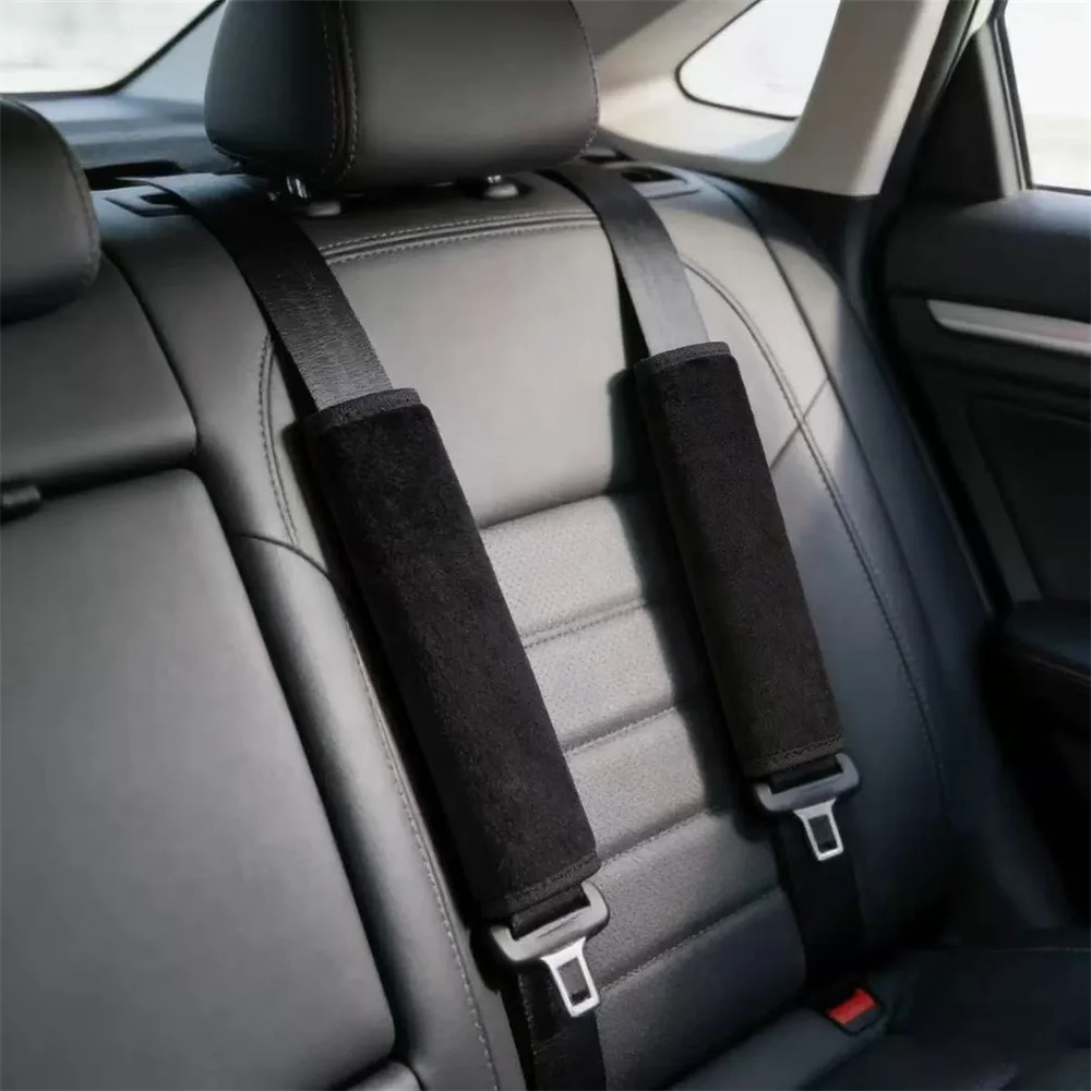 2Pcs Soft Plush Car Seat Belt Covers Universal Safety Belt Shoulder Pads Protector Comfortable Driving Cushion