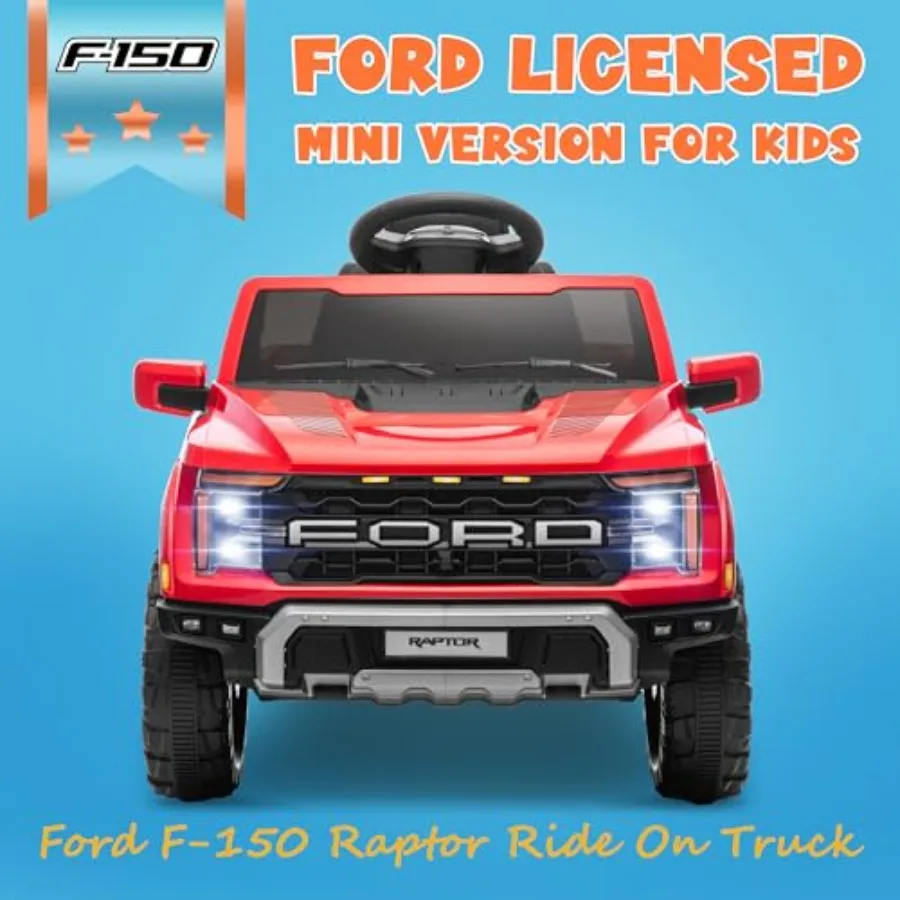 12V Licensed Kids Ride On Truck, Electric Toy Car for Children w/Parent Remote Control, LED Lights, Bluetooth, Battery-Powered R