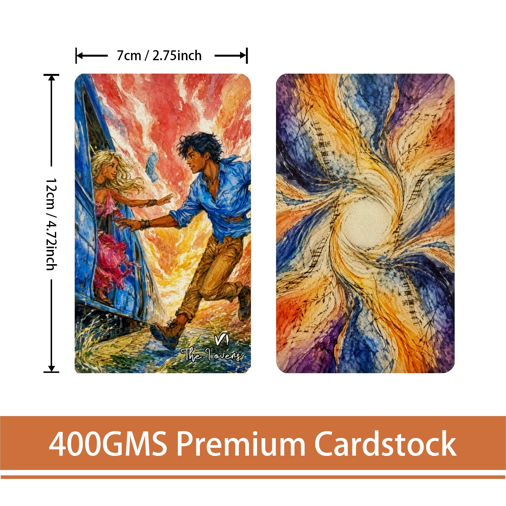 The Living Arcana Tarot Cards, 78 Cards for Beginners, Contemporary Watercolor Art Style, with English Guidebook, Daily Reading