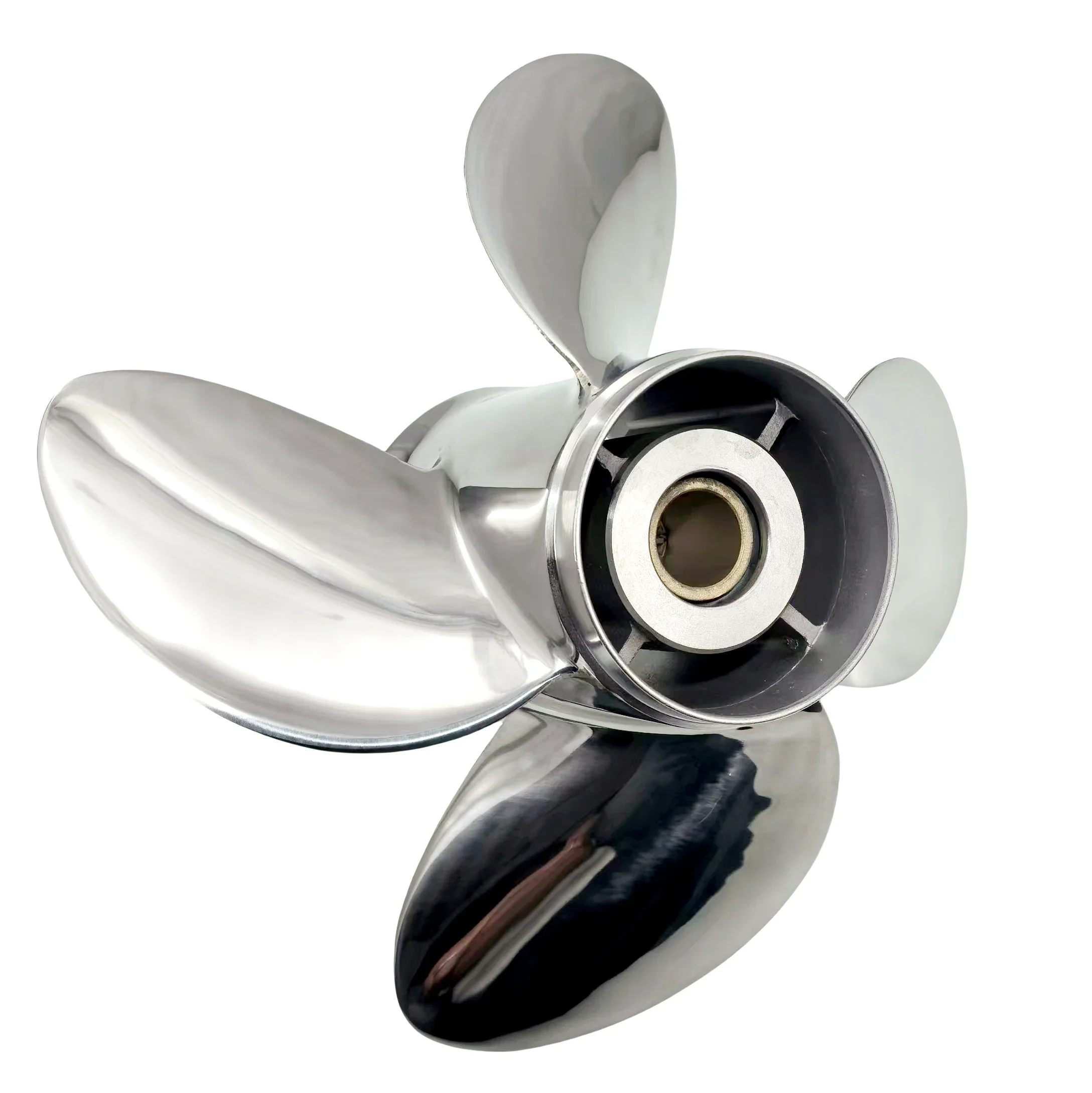 Oversee 4 Blades Stainless Steel Boat Propeller for Yamaha 50 70 75 80 90 100 F115 125 130 Outboard Engine Prop 13 1/4 x15