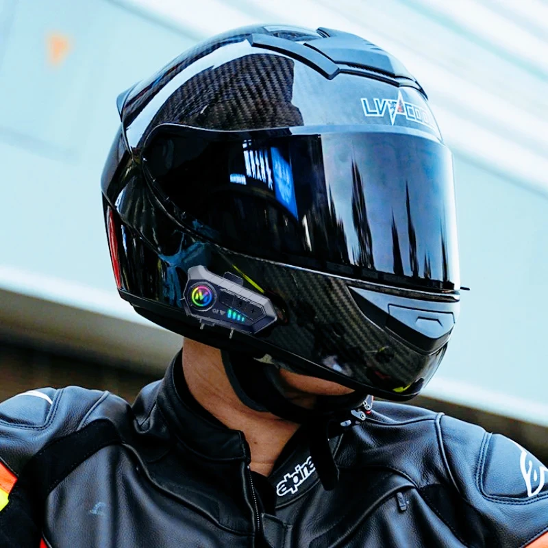 

3c сертификация углеродное волокно анфас шлем мужской мотоциклетный шлем локомотив защитный шлем Bluetooth гарнитура Capacetes Casco