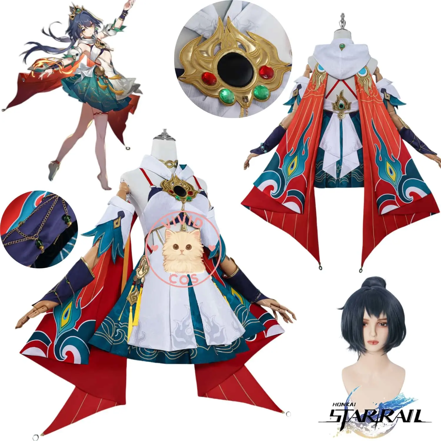 

Game Honkai: Star Rail Cosplay Anime Yunli Costume Love Live Role Play Party Clothes Fashion Dress for Women Wig Adult Party Set