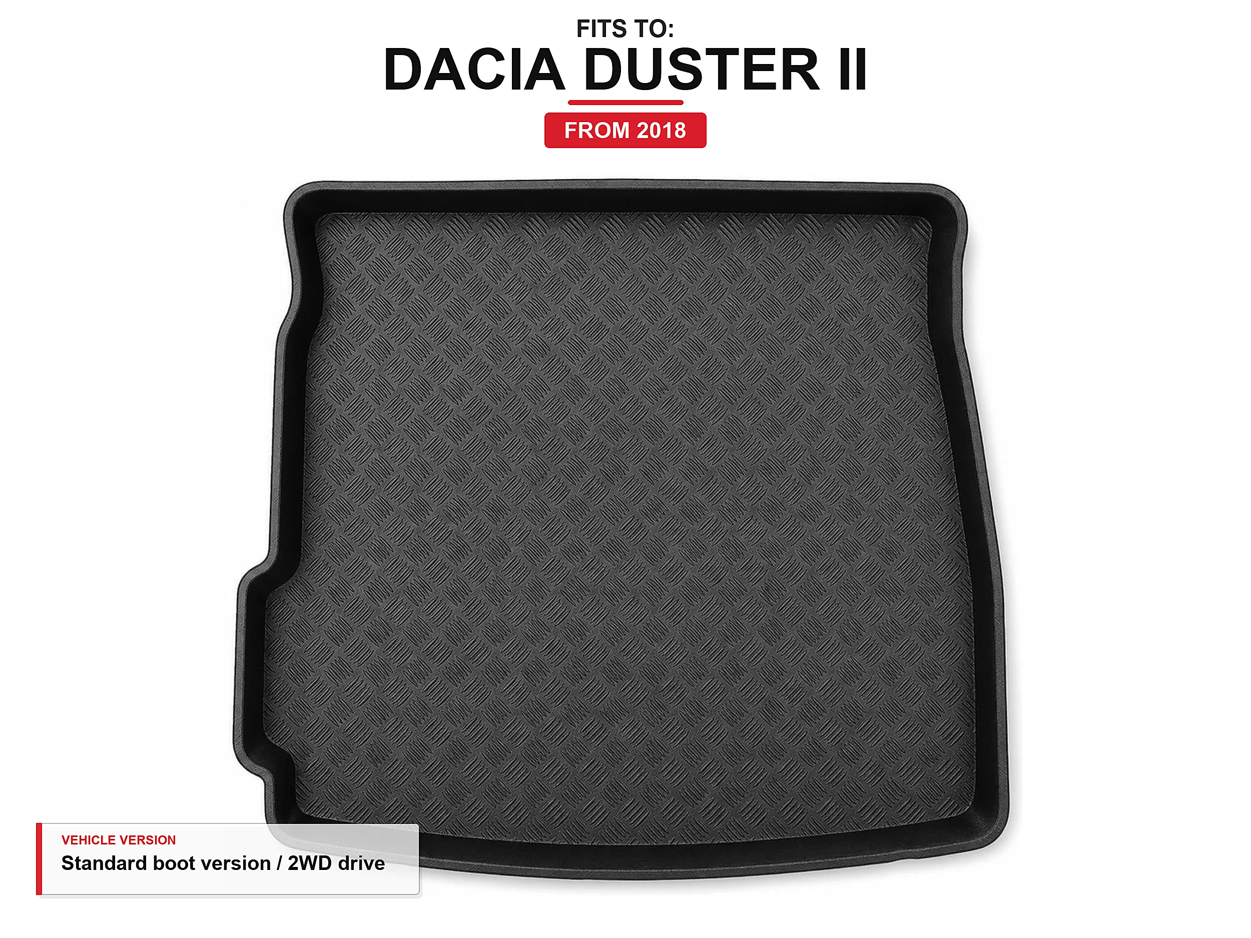 Kofferbakmat met lip voor: Dacia Duster Ii 2018- 2Wd Drive