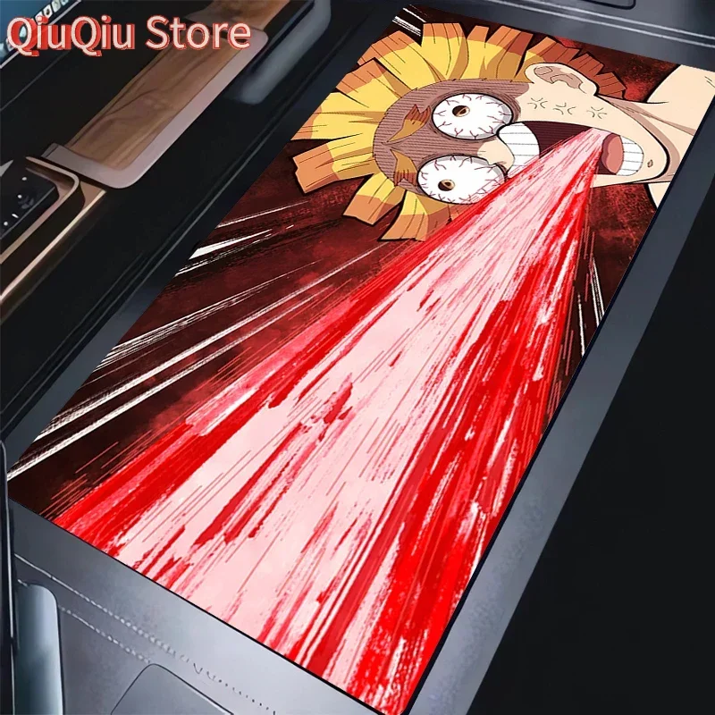 

Забавный коврик для клавиатуры в стиле аниме, коврик для мыши в шкафу для ПК, геймера, XXL, коврик для мыши Demon Slayer Zenitsu, нескользящий удлиненный настольный коврик для ноутбука, ковер