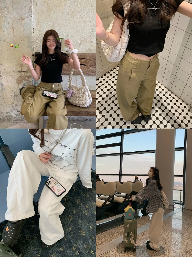 

Женские джинсы YUYU Fiie: новые, свободного кроя, с высокой талией, широкими штанинами и прямым силуэтом, повседневные, длинные брюки