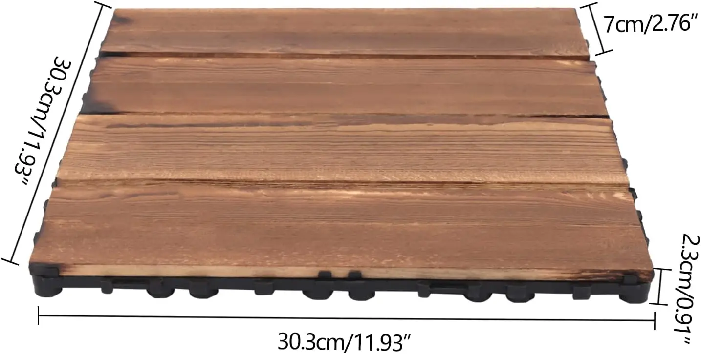 12 x 12 дюймов, блокирующая настил для внутреннего и наружного деревянной пластиковой композитной плитки для патио, водонепроницаемая